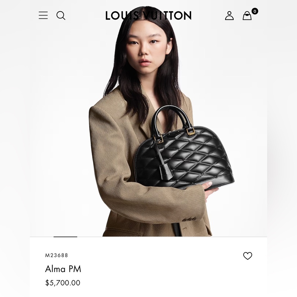 Louis Vuitton Malletage Alma PM Rouge Like NEW - Picture 3 of 9